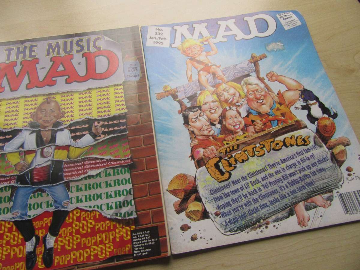 TWO VINTAGE MAD MAGAZINES- AS PER SCAN - BID PER ITEM