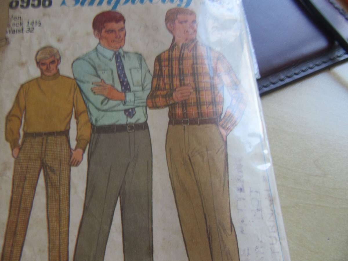 SIMPLICITY - PATTERN NO.6956 - SIZE -NECK14 1/2 WASIST 32