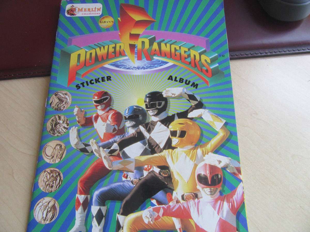EMPTY STICKER ALBUM - MERLIN POWER RANGERS WITH OVER 200 LOSE STICKERS
