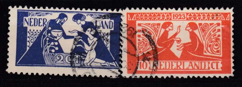 Netherlands - 1923 - VFU Set of Two - CV R1600