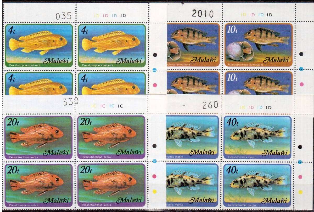 Malawi - Fish of Lake Malawi 1977 - UM Controls Plus Min Sheet