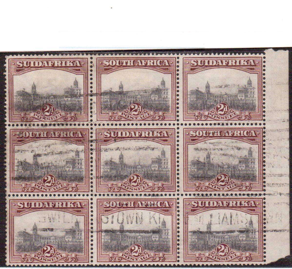 Union 1927 SACC 33 FU Block of Nine