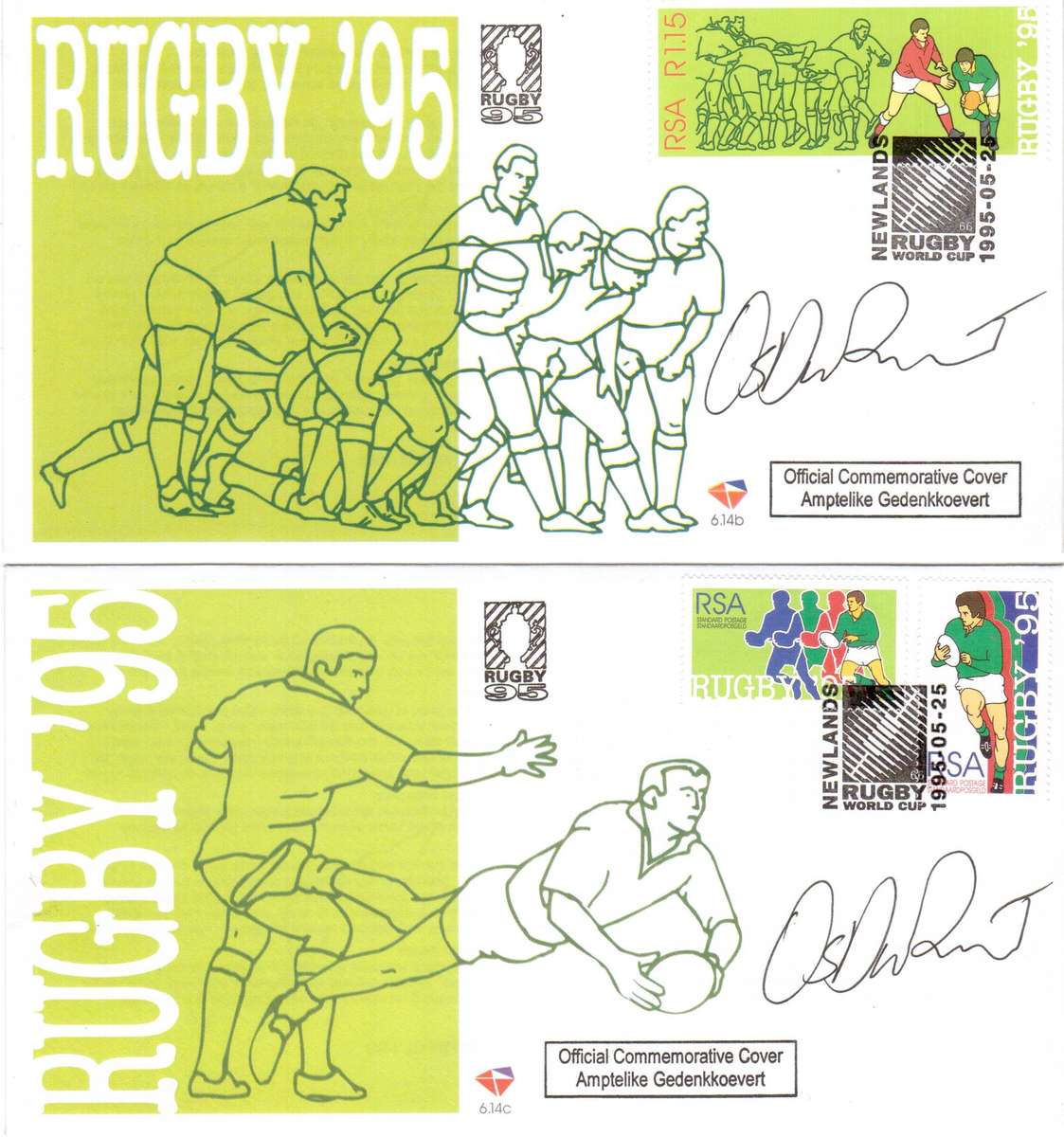RSA FDC 6.14b and 6.14c - Signed by Os Du Randt - Mint