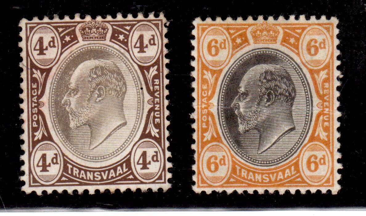 Transvaal 1904-09 - 4d and 6d - SACC271 + 272 - Fine MM - CV R680