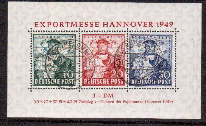 Deutsche Post - Fine Used Mini Sheet - SG MSA145 - CV 450 Pounds