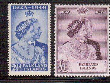 Falkland Island - 1948 Silver Wedding - MM Set to 1 Pound - CV R2043