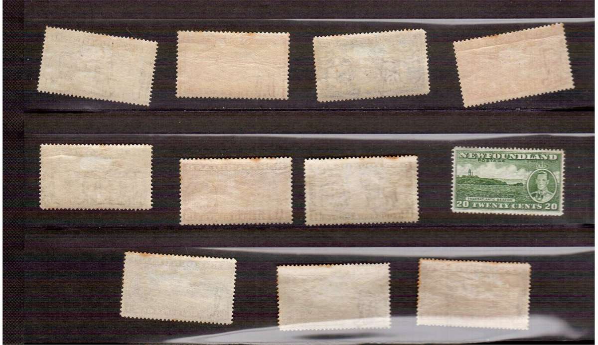 Stamps on Pages - NZ, Newfoundland, Nigeria, North Borneo, etc - See Description