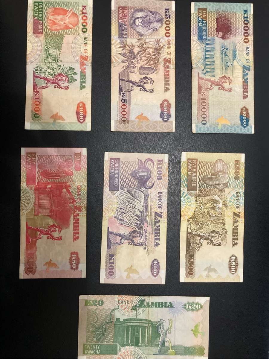 2001 Zambian Kwatcha Full Note Set