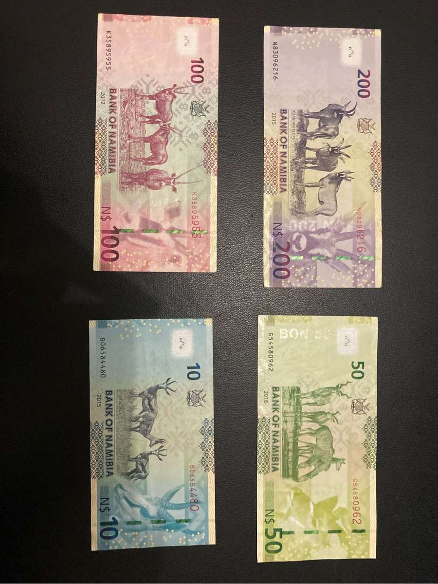2015 Namibian $200, $100, $50 & $10 note set