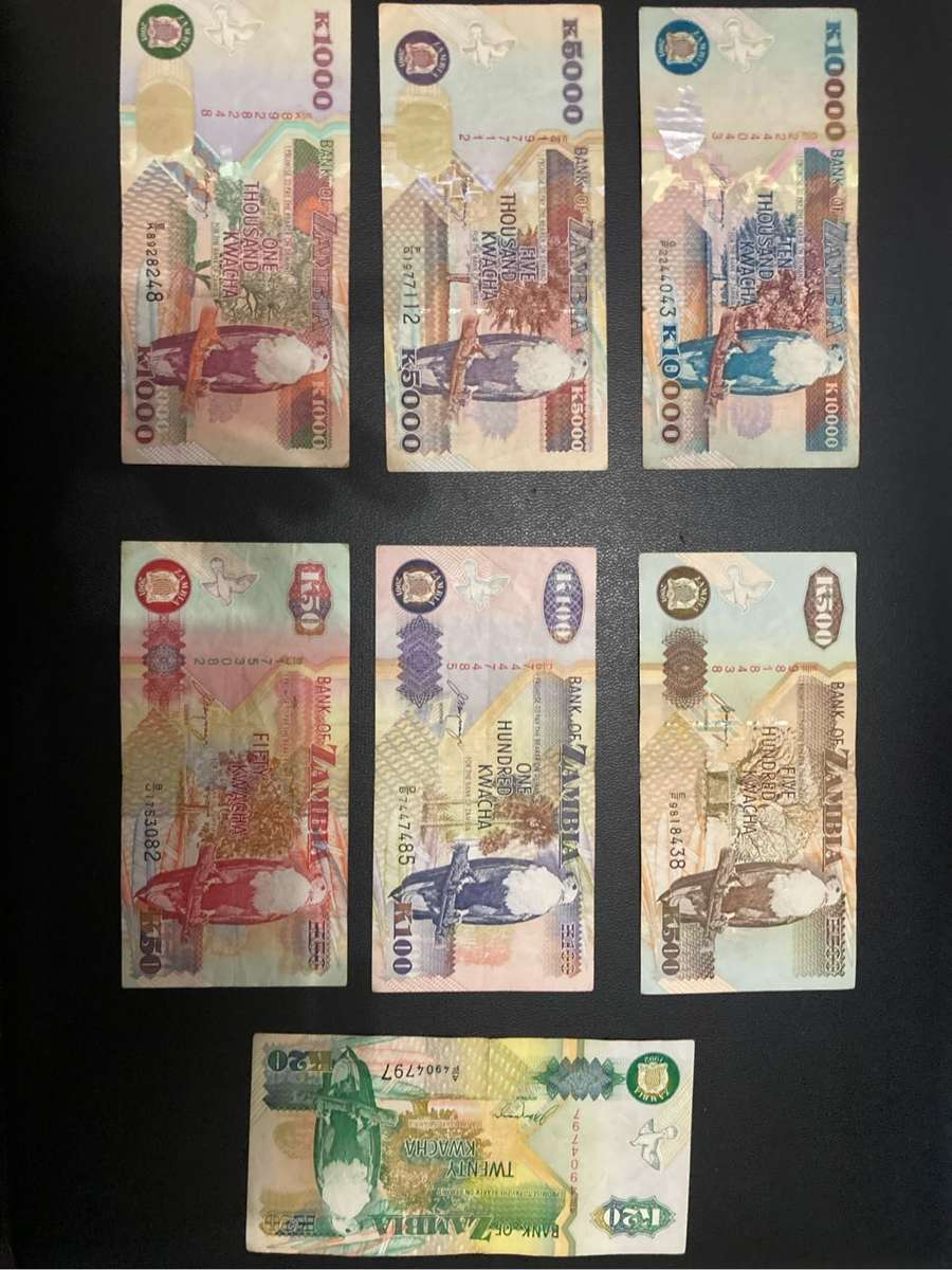 2001 Zambian Kwatcha Full Note Set