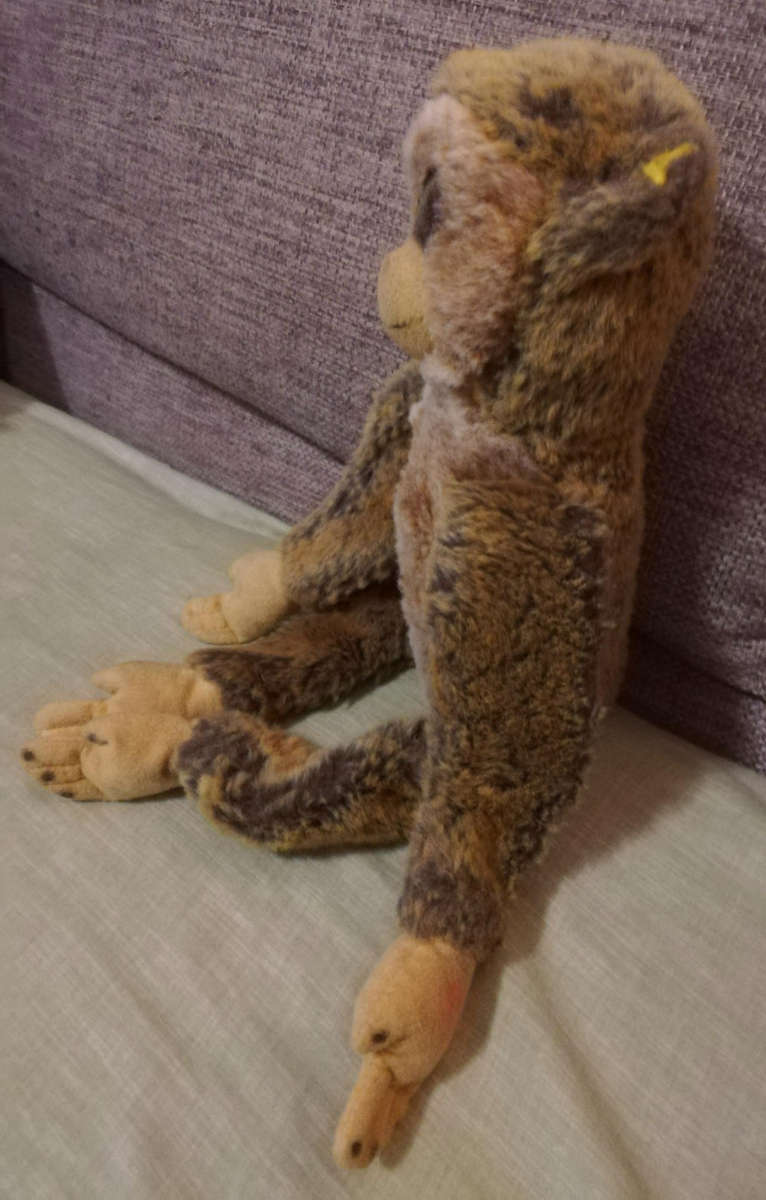 A Collectable Steiff Monkey Called Mungo. Very RARE Dangling Plush Toy. 38cm. Year 2000.