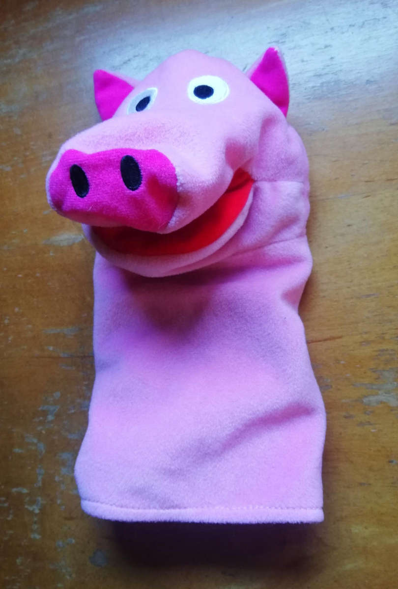 Pinky the Piggy Hand Puppet. 25cm.