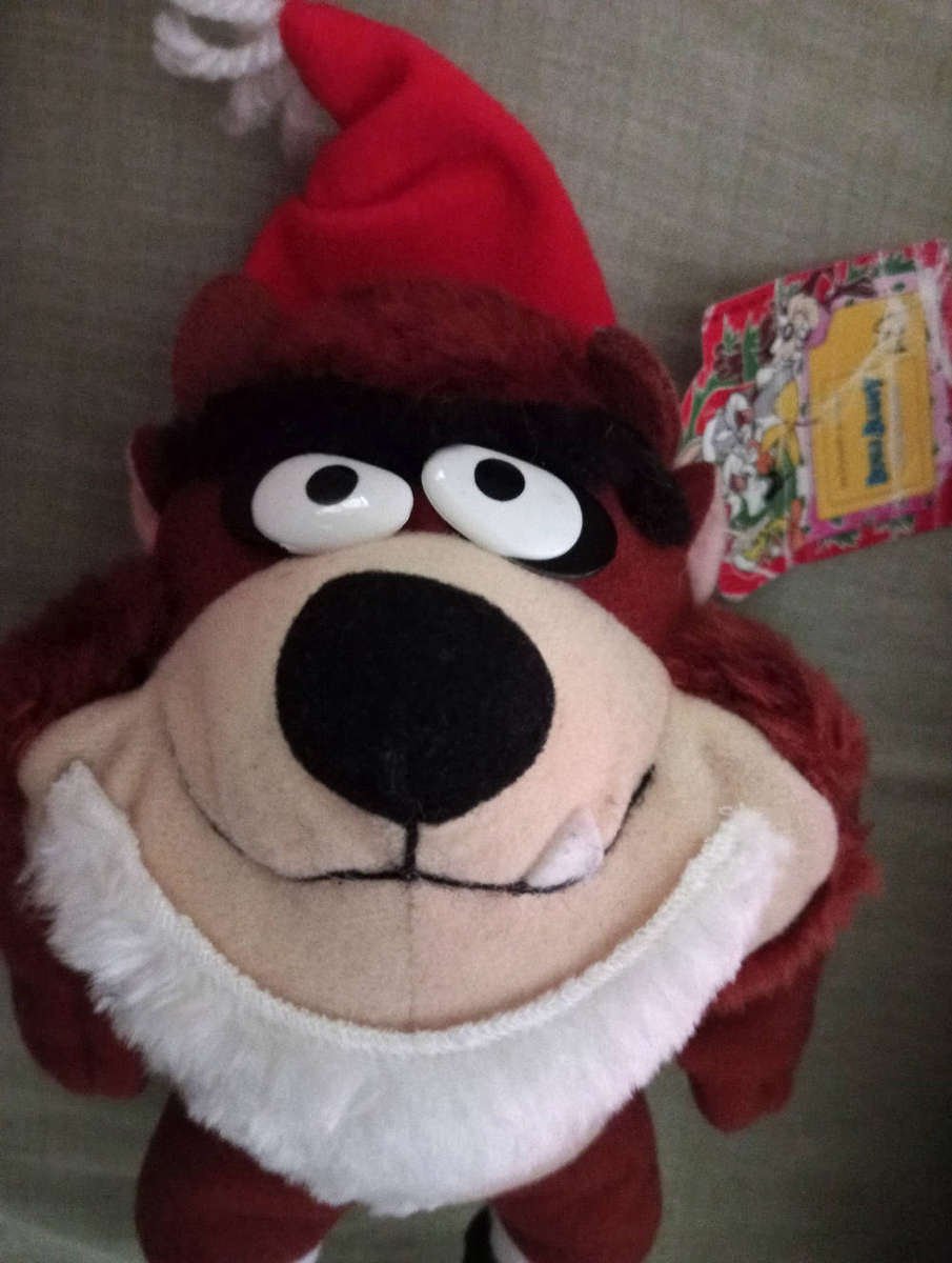 Vintage McDonalds Looney Tunes Warner Bros. Tasmanian Devil with Santa's Hat and Beard. 25cm.