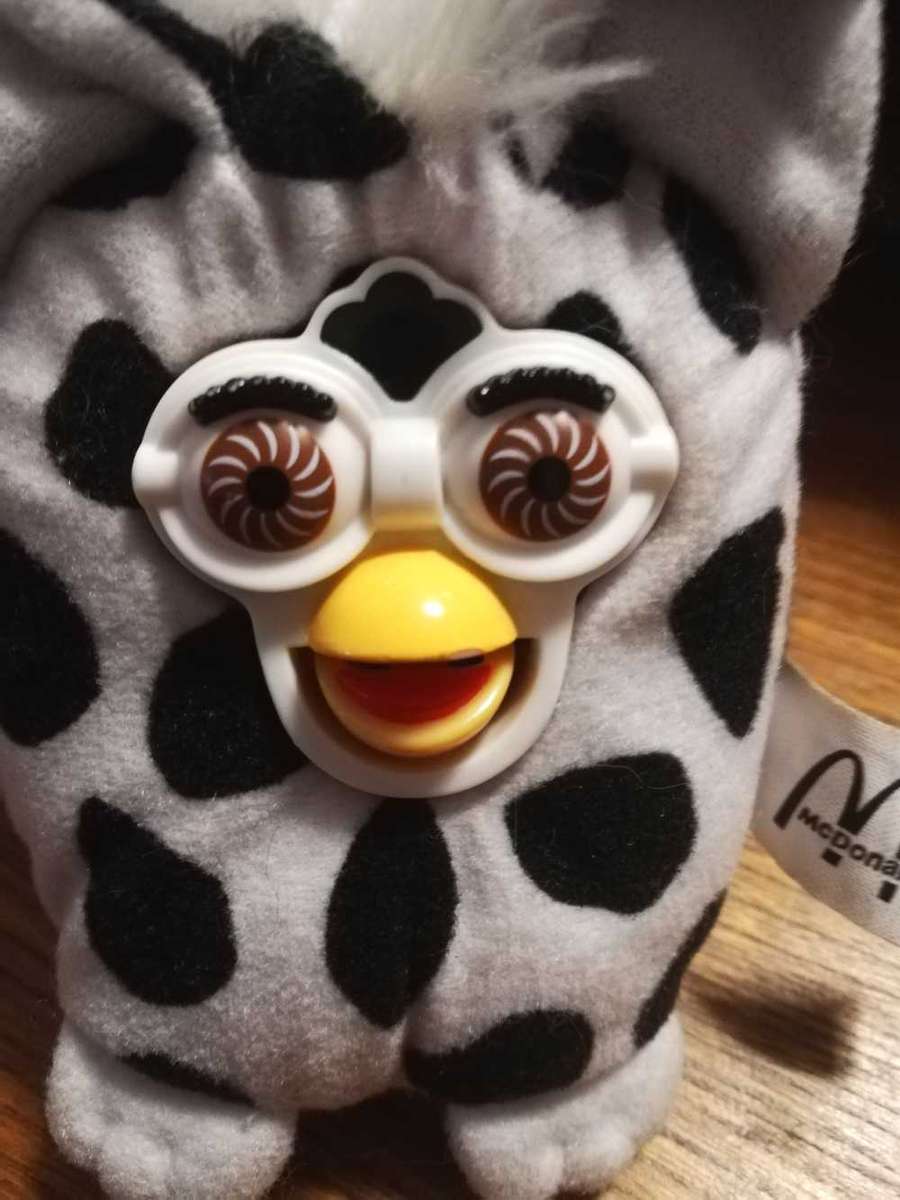 Vintage Furby Plush - McDonald's Happy Meal Cow Toy. 2000. 10cm.