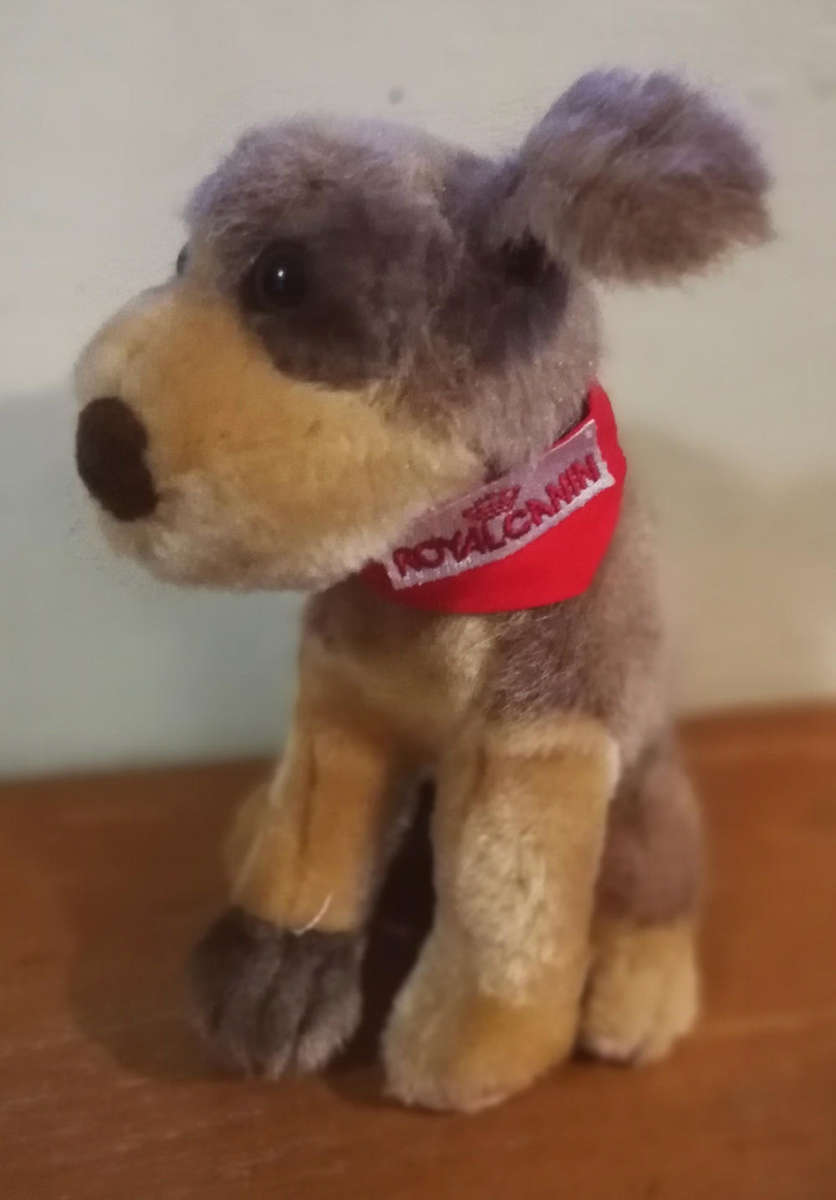 Royal Canin Plush Two Tone Brown Puppy with Red Bandanna. 20cm.