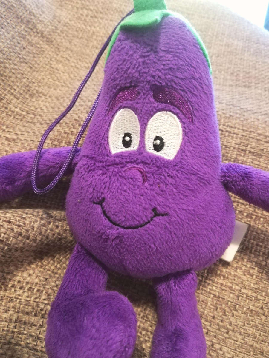 The Goodness Gang Mini Alfie the Aubergine.  Plush Soft Toy.  16cm.