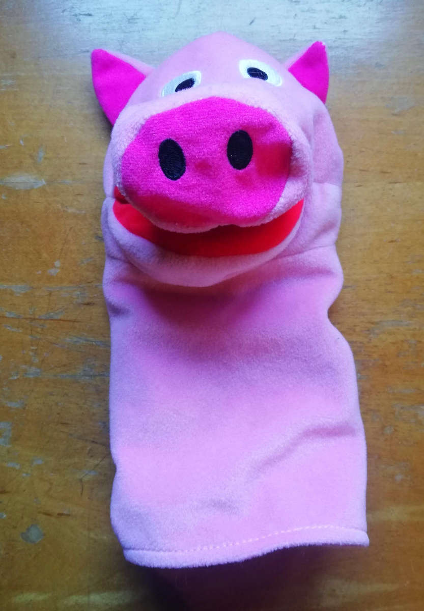 Pinky the Piggy Hand Puppet. 25cm.