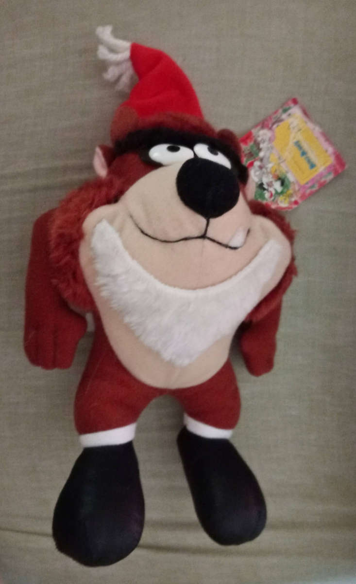Vintage McDonalds Looney Tunes Warner Bros. Tasmanian Devil with Santa's Hat and Beard. 25cm.