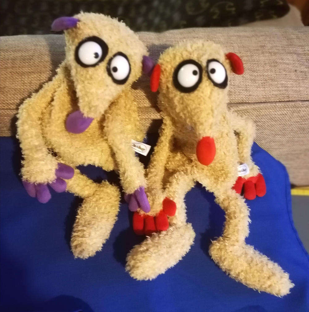 Jan & Henry. Meerkat Hand Puppets. Plush Heunec Soft Toys.