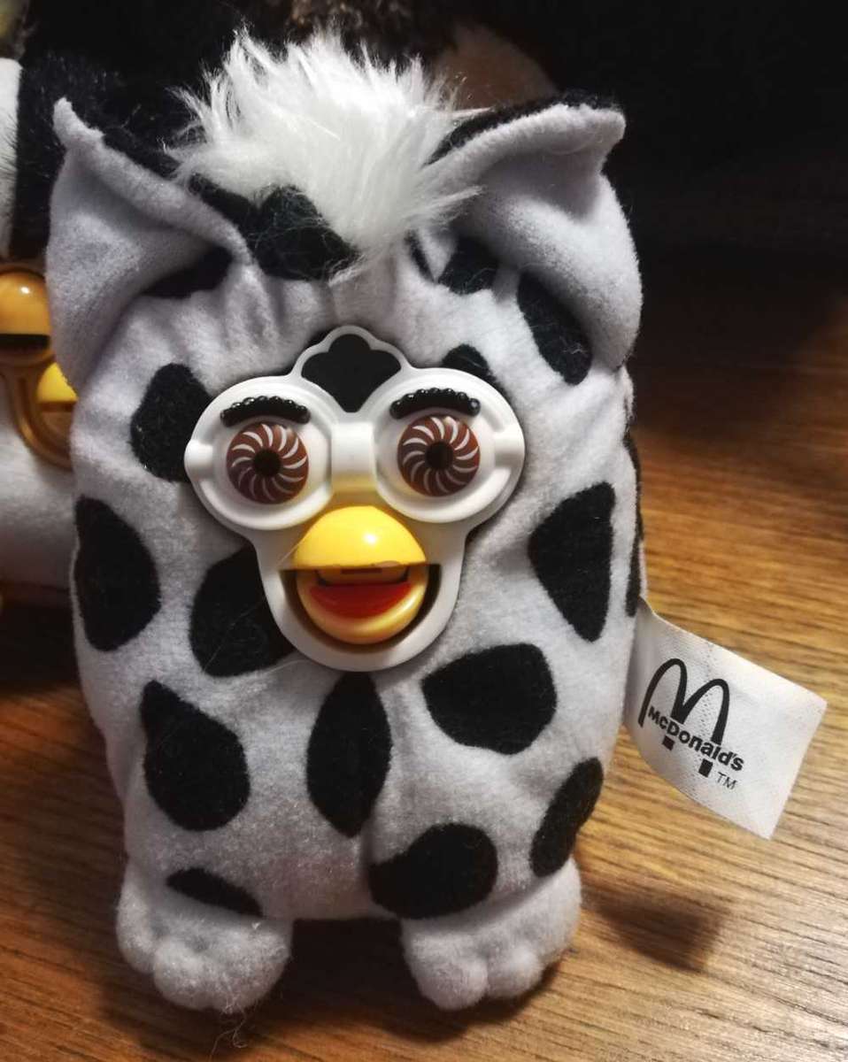 Vintage Furby Plush - McDonald's Happy Meal Cow Toy. 2000. 10cm.