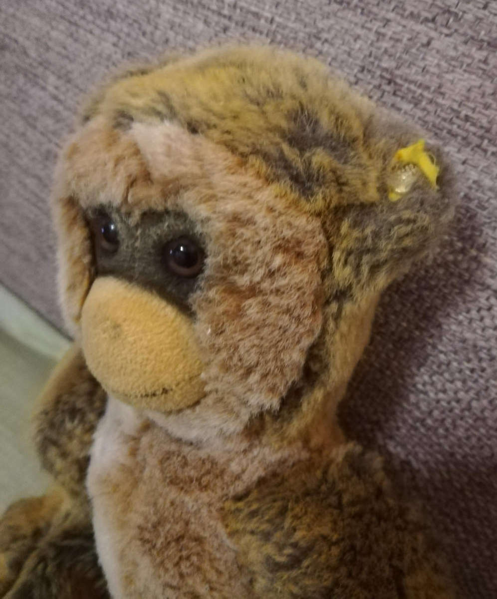 A Collectable Steiff Monkey Called Mungo. Very RARE Dangling Plush Toy. 38cm. Year 2000.