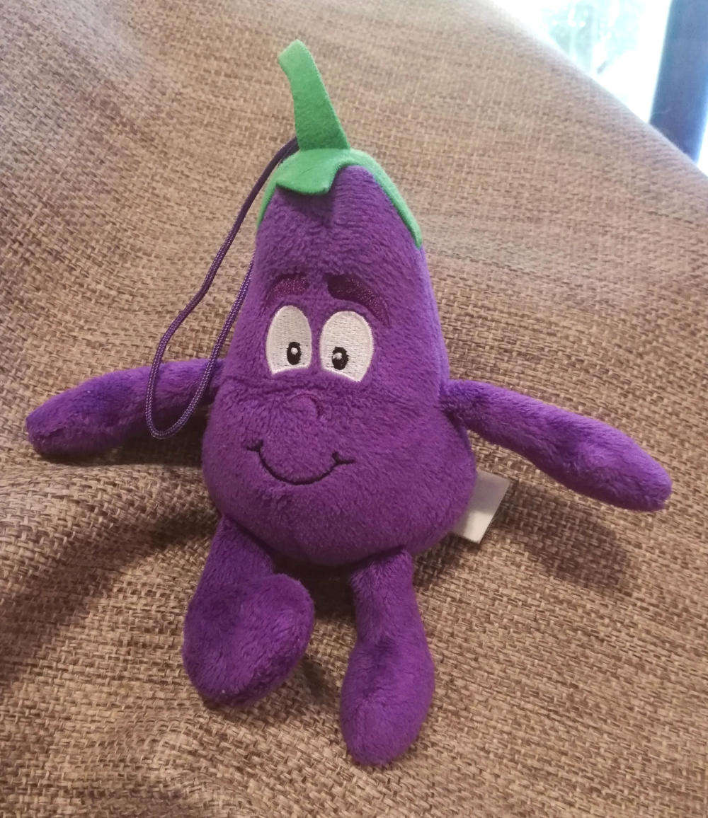 The Goodness Gang Mini Alfie the Aubergine.  Plush Soft Toy.  16cm.