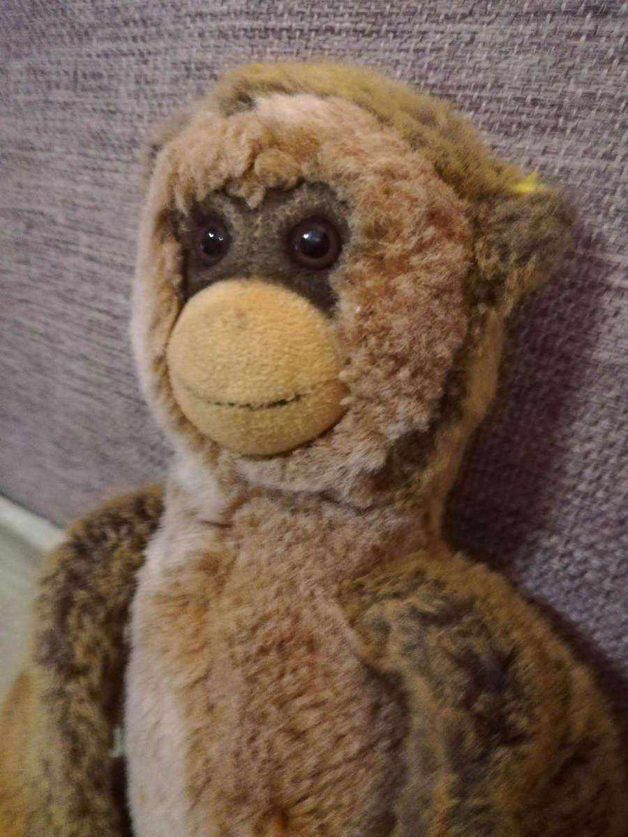A Collectable Steiff Monkey Called Mungo. Very RARE Dangling Plush Toy. 38cm. Year 2000.