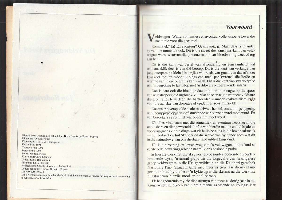 Die veldwagters vertel - Jan Roderiques - 78 ware verhale deur veldwagters