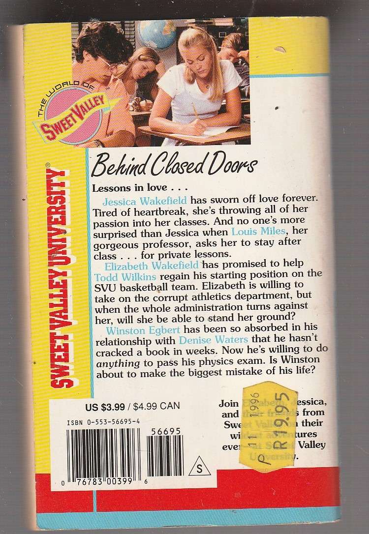 Sweet Valley University 15 - Behind closed doors - Francine Pascal