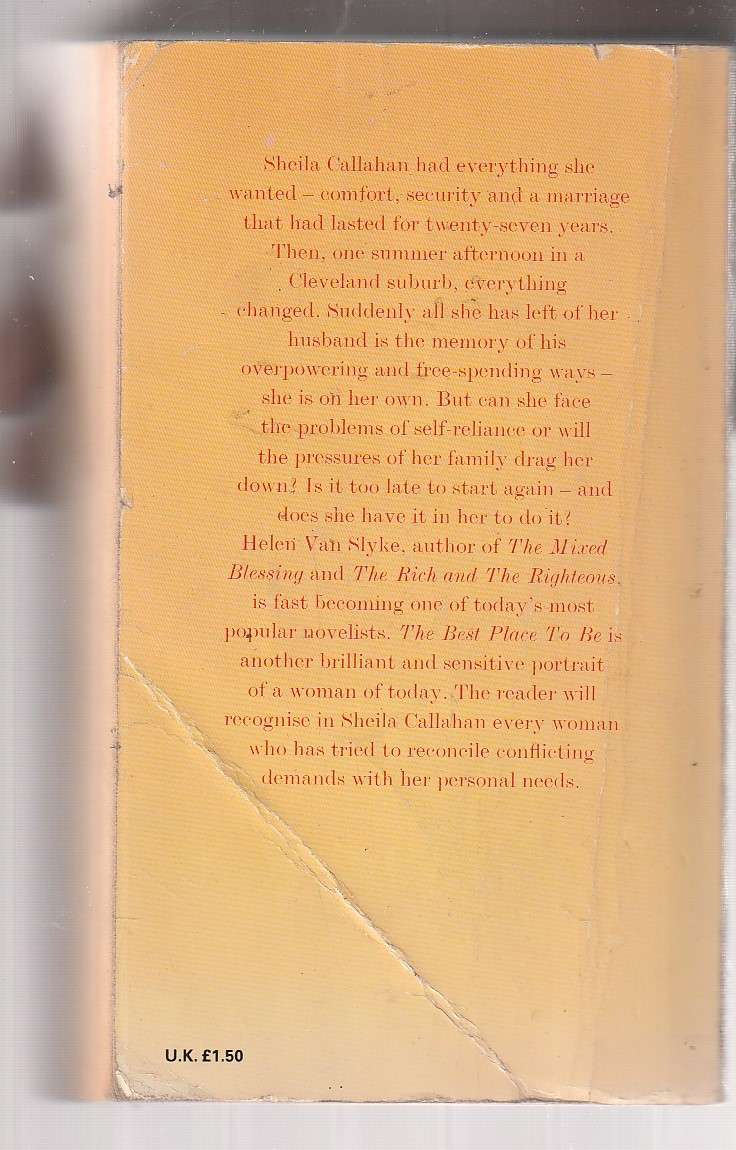 The best Place to be - Helen Van Slyke - One summer afternoon Sheila's life is shattered