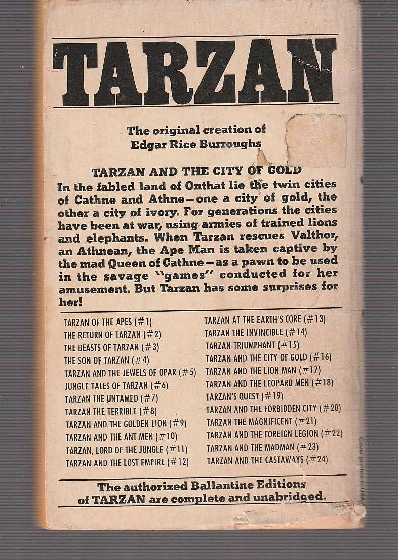 Tarzan and the city of gold - Edgar Rice Burroughs  Tarzan no 16