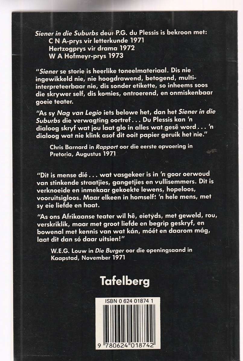 Siener in die Suburbs - PG du Plessis - Toneelstuk