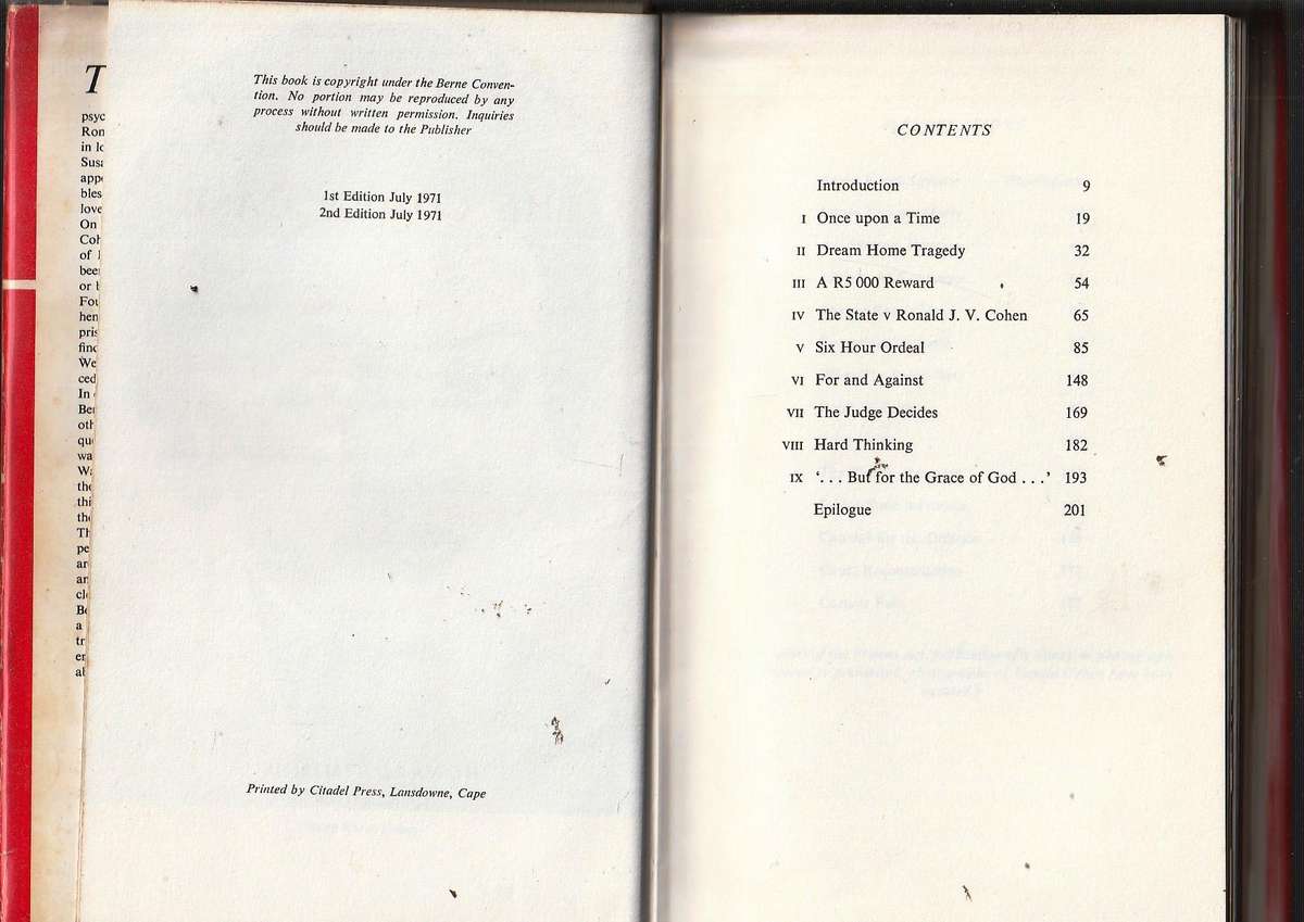 The Cohen Case - Benjamin Bennett - 1971 - True crime - True story of a remarkeble trail