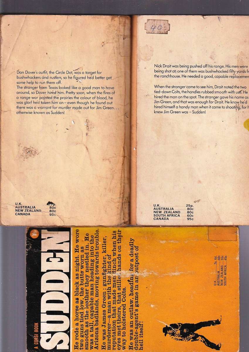 Lot of 15 Westerns - The complete SUDDEN series by Oliver Strange and Fredrick H Christian