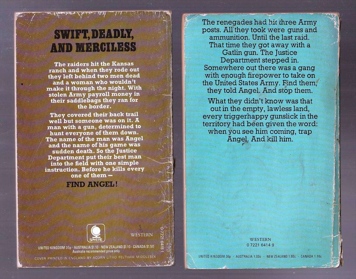 Lot of 9 ANGEL Westerns by Frederick H Christian - The Full set