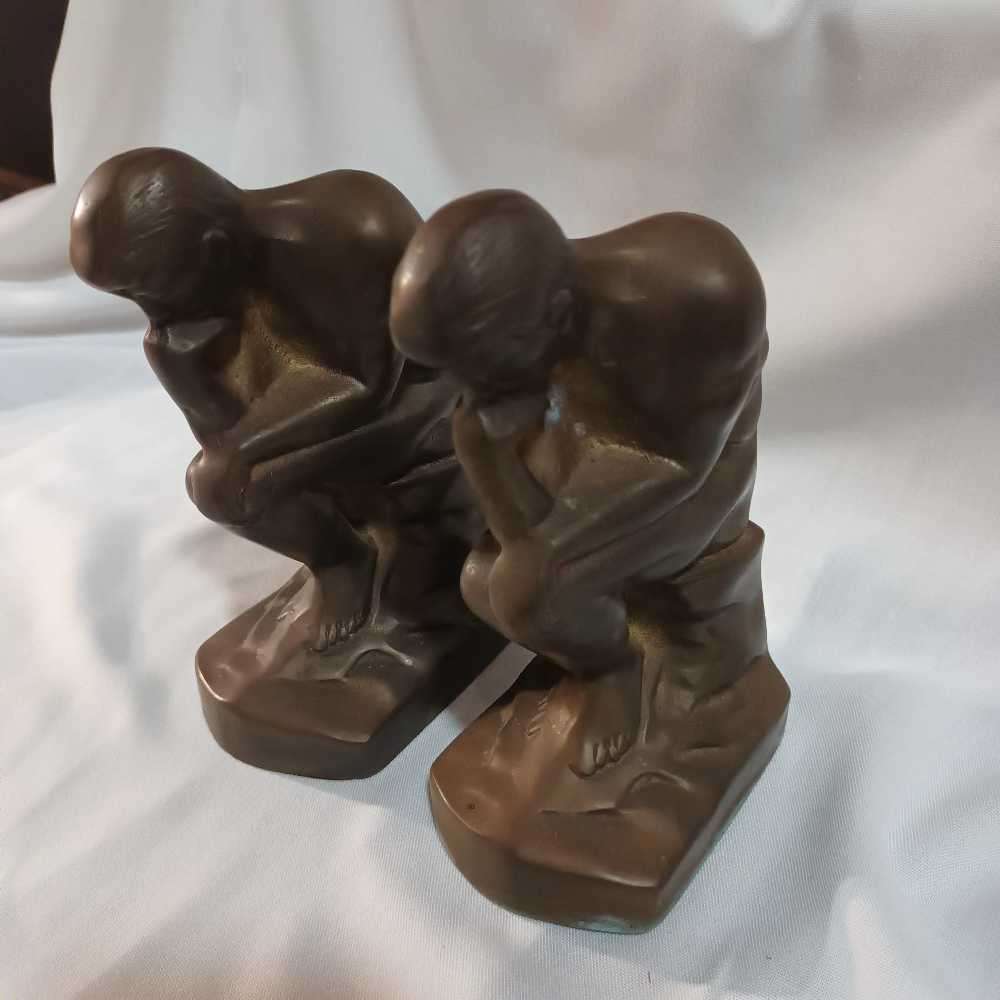 Set of 'The Thinker' bookends