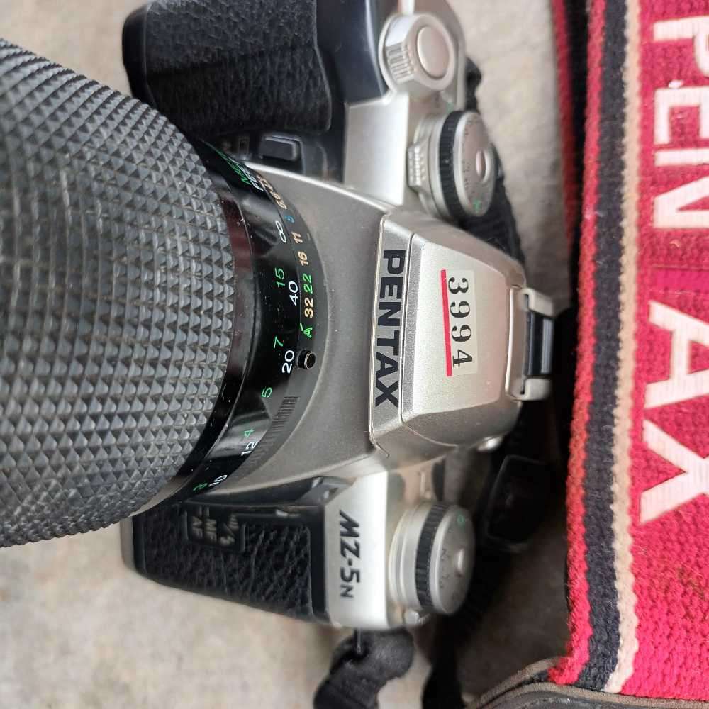 Pentax MZ-5N camera with 200mm lens
