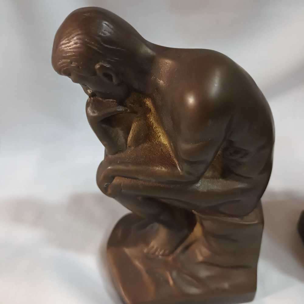 Set of 'The Thinker' bookends