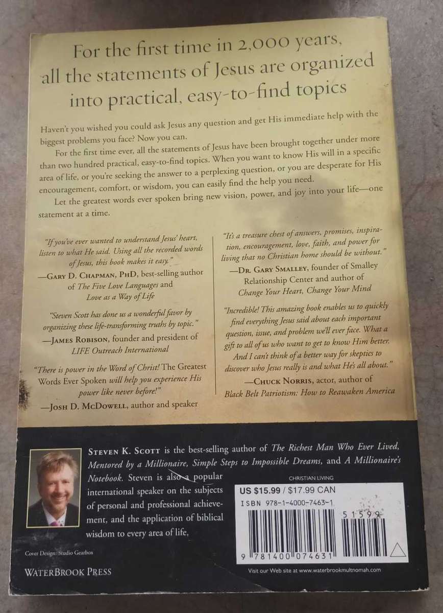 The Greatest Words Ever Spoken. Steven K. Scott. Christian book.