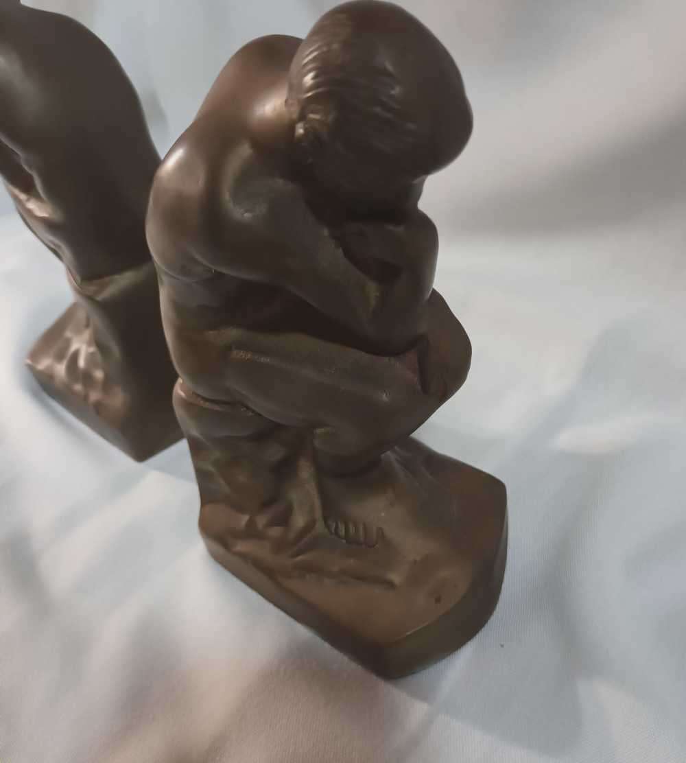Set of 'The Thinker' bookends
