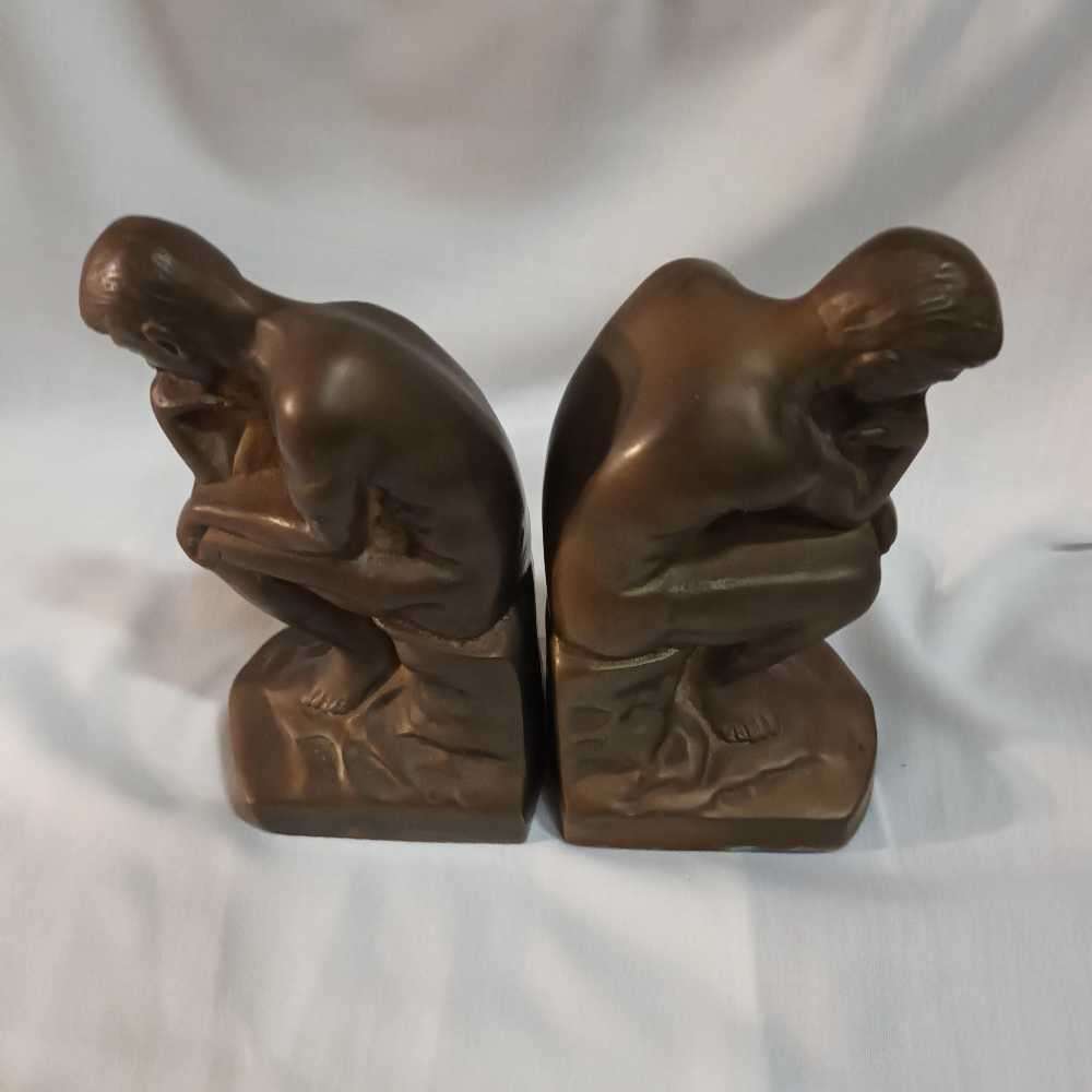 Set of 'The Thinker' bookends