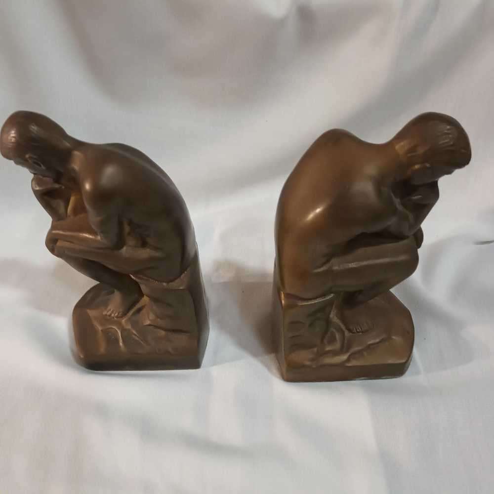 Set of 'The Thinker' bookends