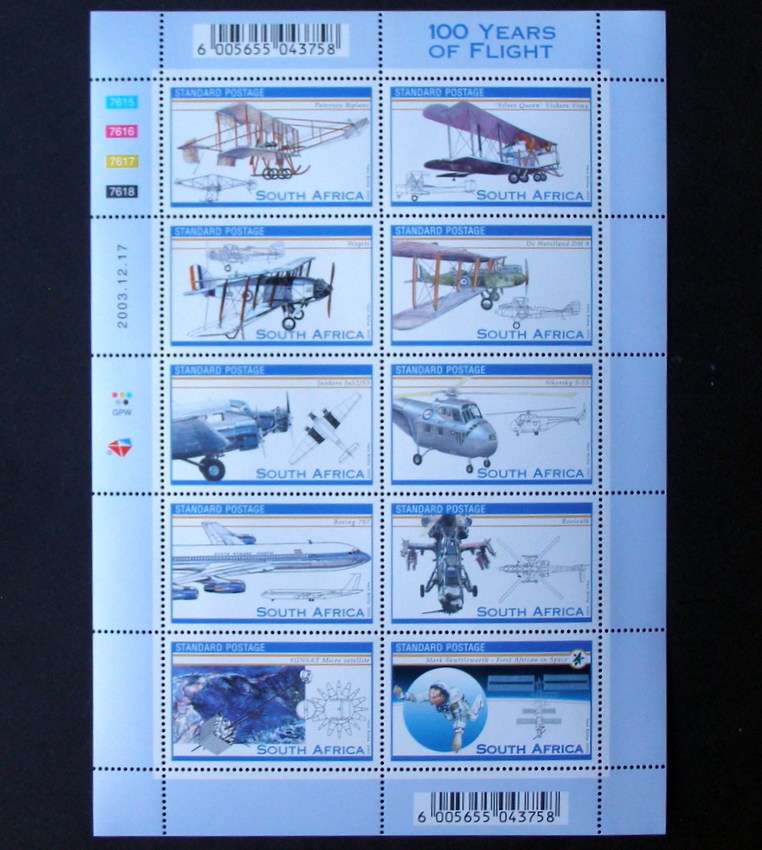 SOUTH AFRICA Mint Set - 100 Years of Aviation 2003 //Aircraft