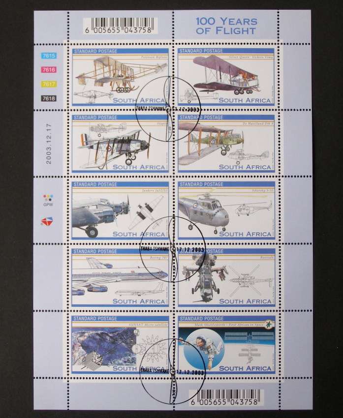 SOUTH AFRICA Set (CTO) - 100 Years of Aviation 2003 //Aircraft