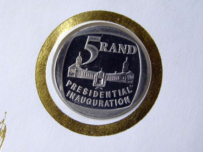 South Africa 1994 Presidential Inauguration Cover with uncirculated/proof R5