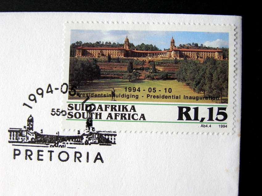 South Africa 1994 Presidential Inauguration Cover with uncirculated/proof R5