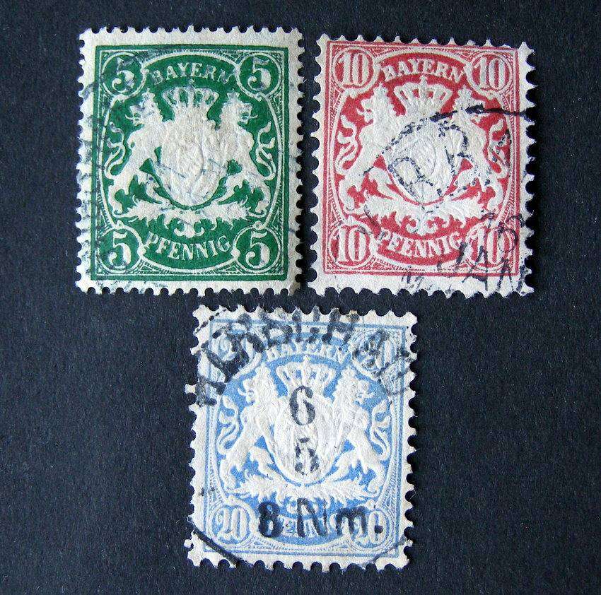 GERMANY: BAVARIA - Embossed Crest 1876