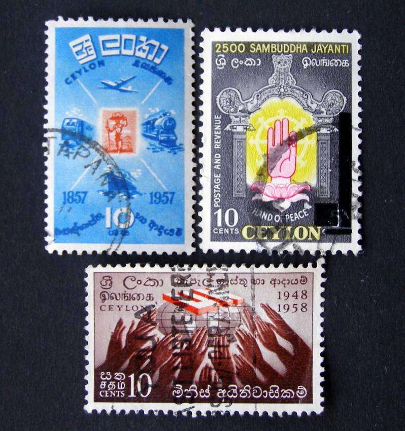 CEYLON - Assorted Stamps 1956-58