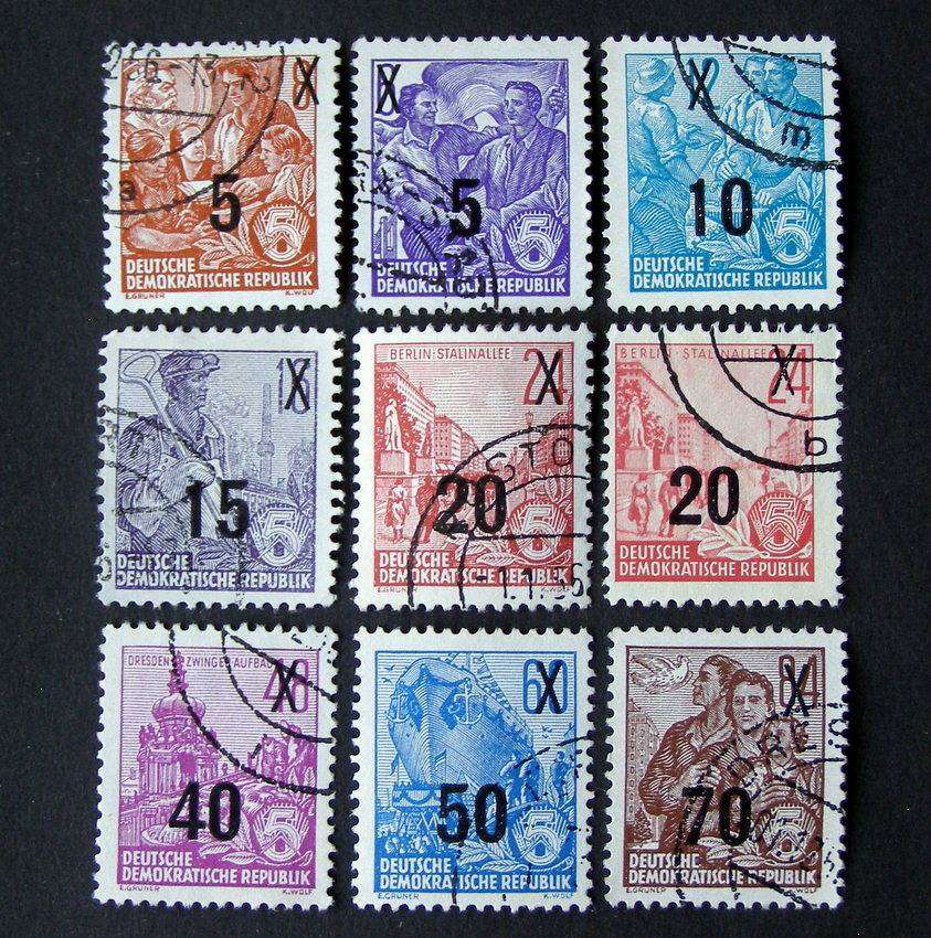 EAST GERMANY Set - 5-Year Plan Definitive Surcharges 1954