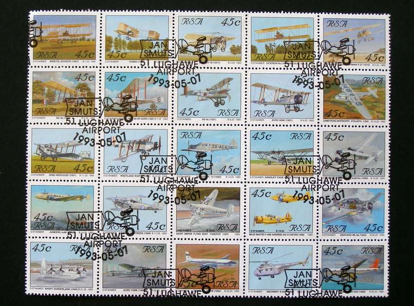 SOUTH AFRICA Set (First Day Cancel) - Aviation 1993 //Aircraft
